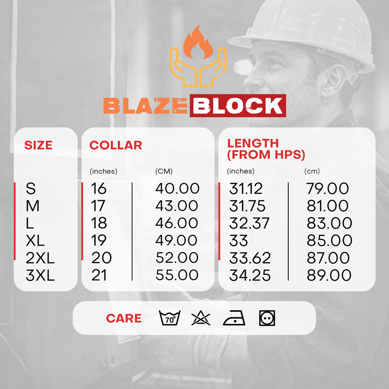 Size Chart for FR FRENCHY RUGGED SHIRT